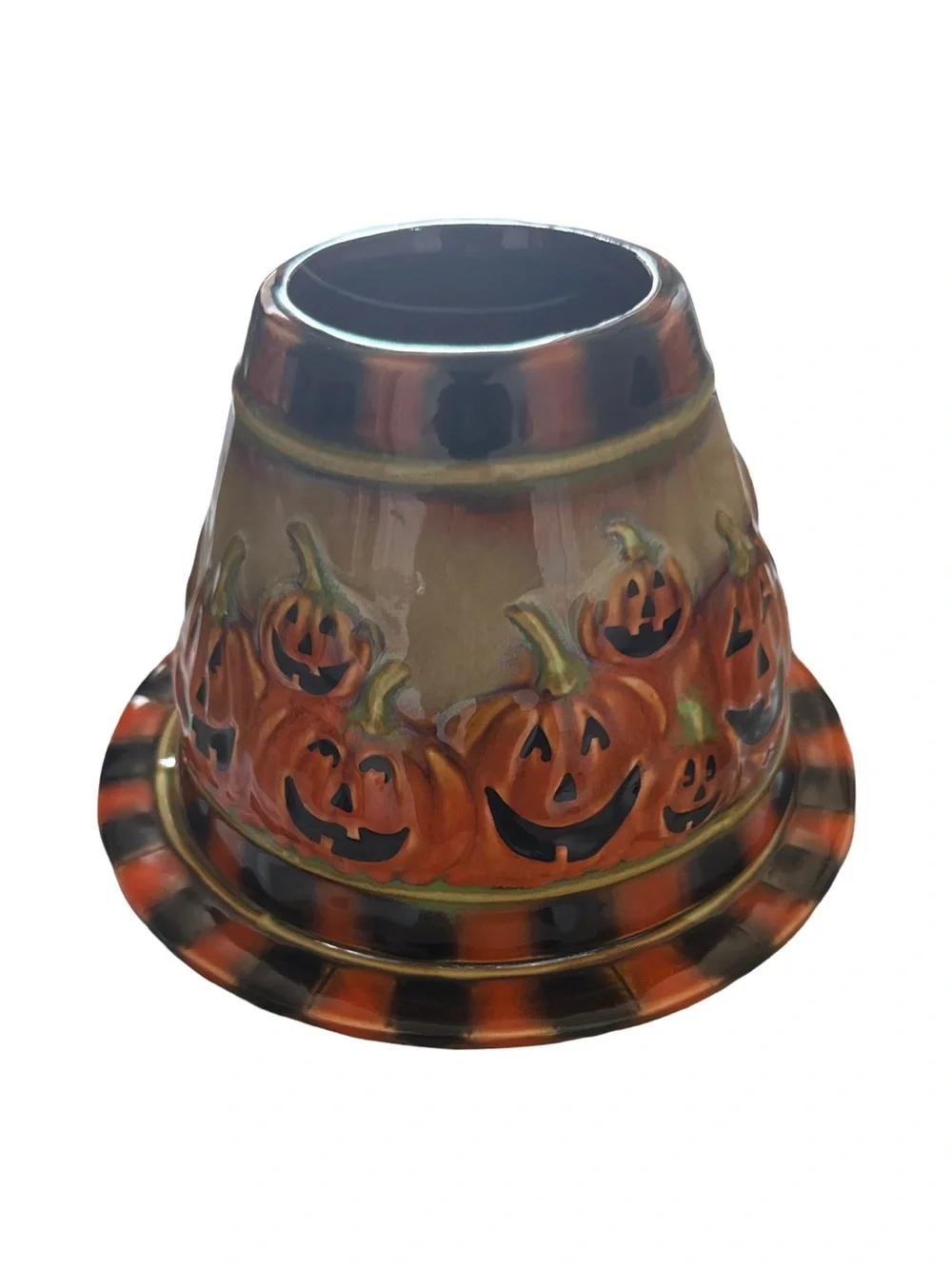 Yankee Candle Halloween Pumpkin Patch Ceramic Candle Holder With Plate